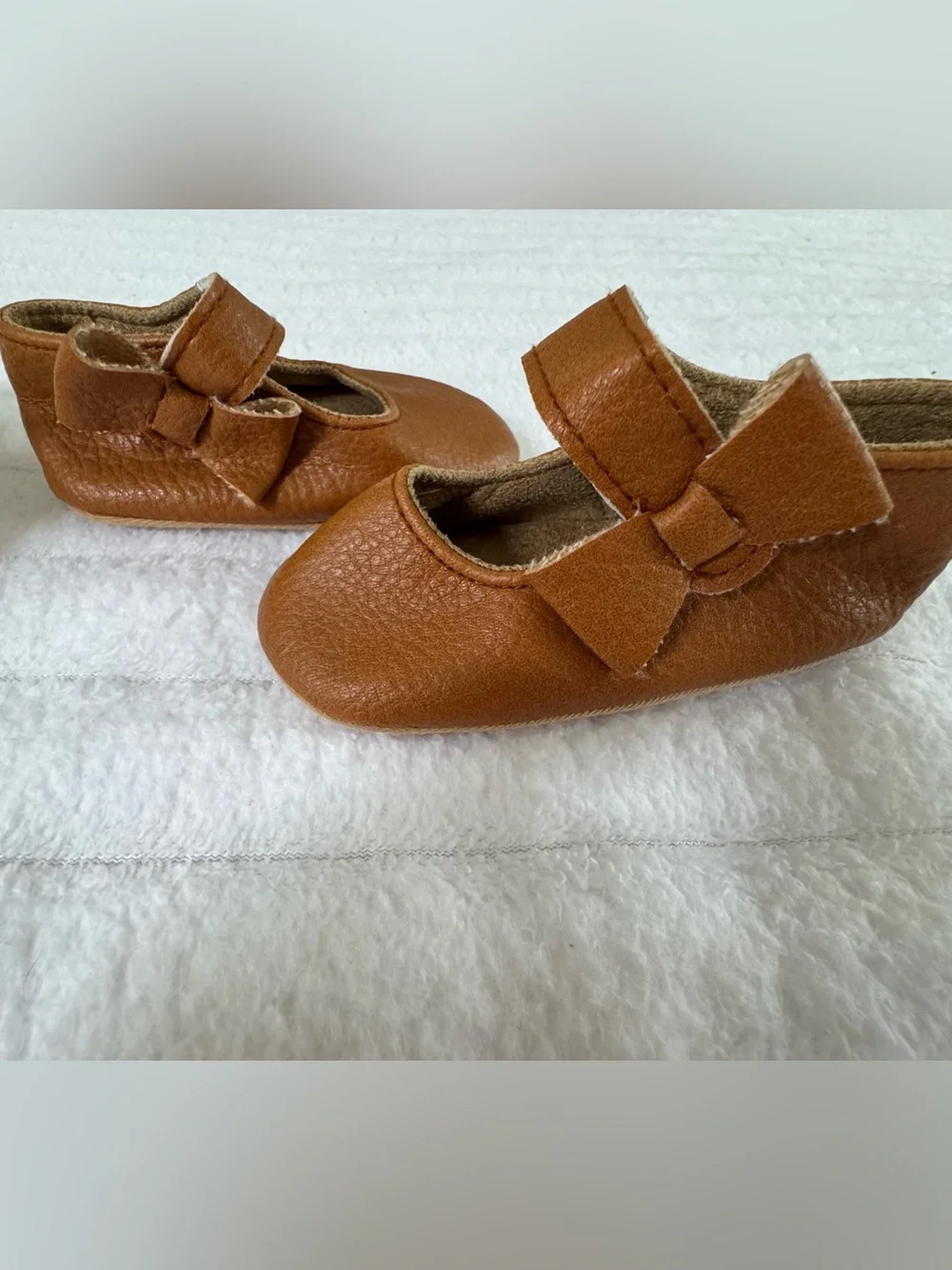 Bundle of baby moccasins, Gold and Brown leather Baby Shoes